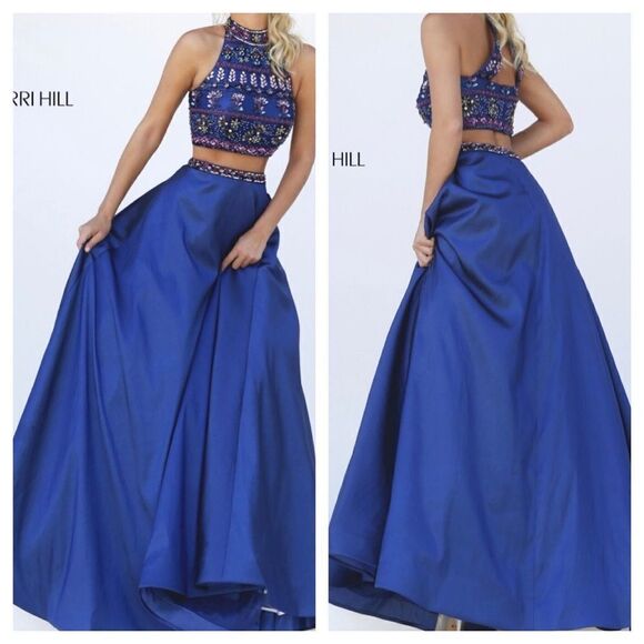 Sherri Hill prom Blue Beaded Dress (top+ skirt)